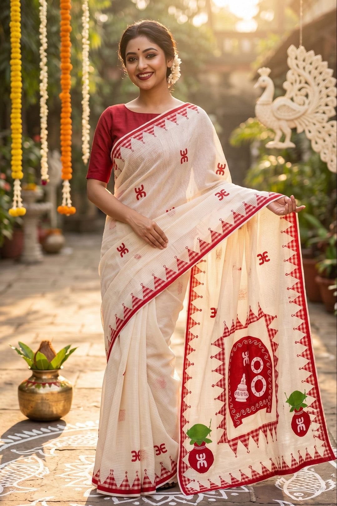 Shubhanjali Kota Applique Saree