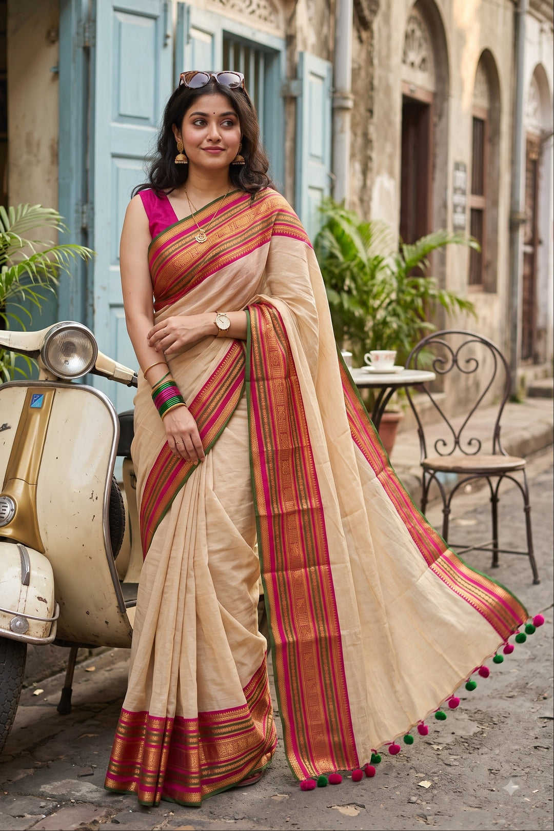 Drape Darling Mul Cotton Saree  🌸