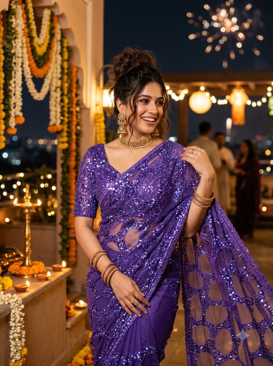 Celestial Gold Net Saree