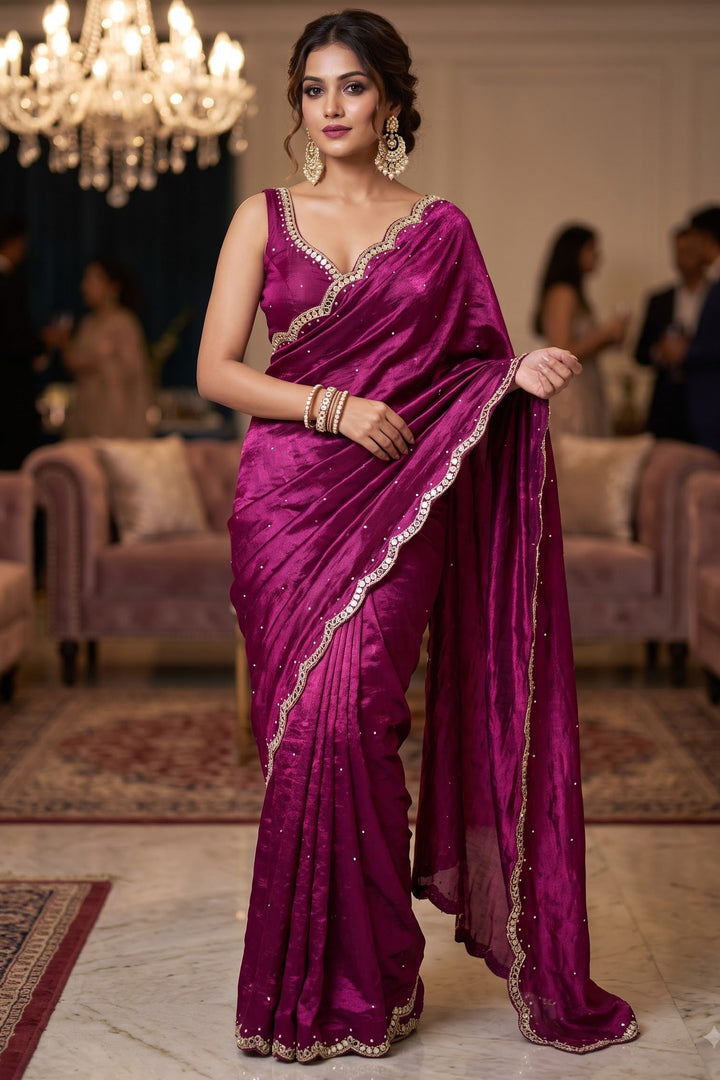 Iconic Glow Satin Silk Saree