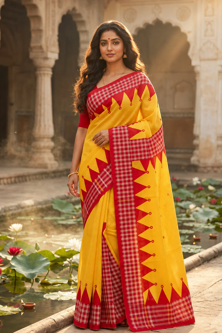 Lok Katha Nakshi Temple Saree