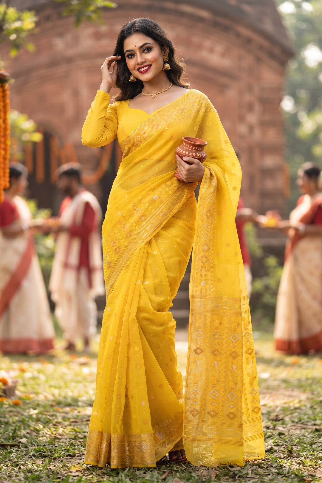 Moonloom Bengal Jamdani Saree