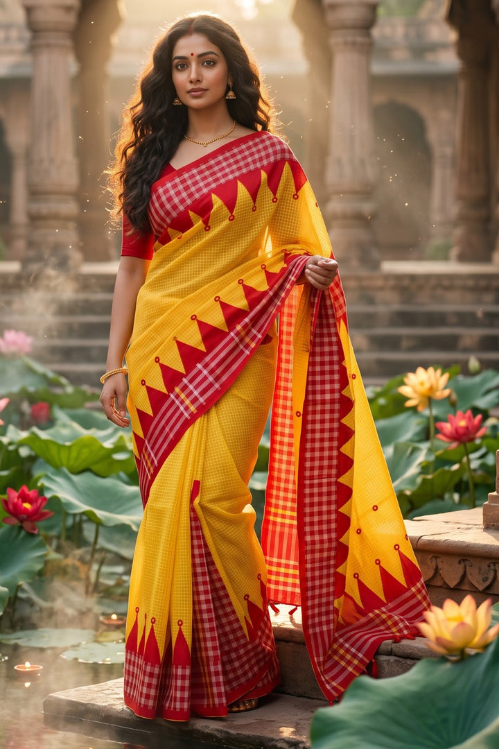 Lok Katha Nakshi Temple Saree