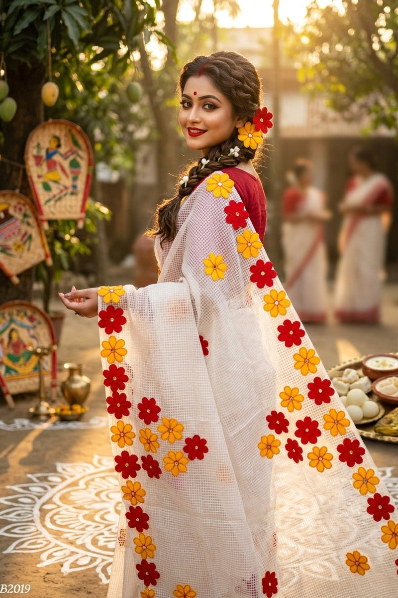 Surobhilata Reshom Kota Applique Saree