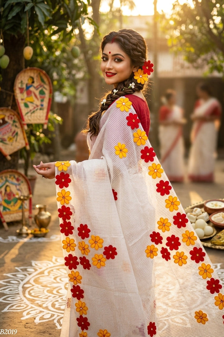 Surobhilata Reshom Kota Applique Saree