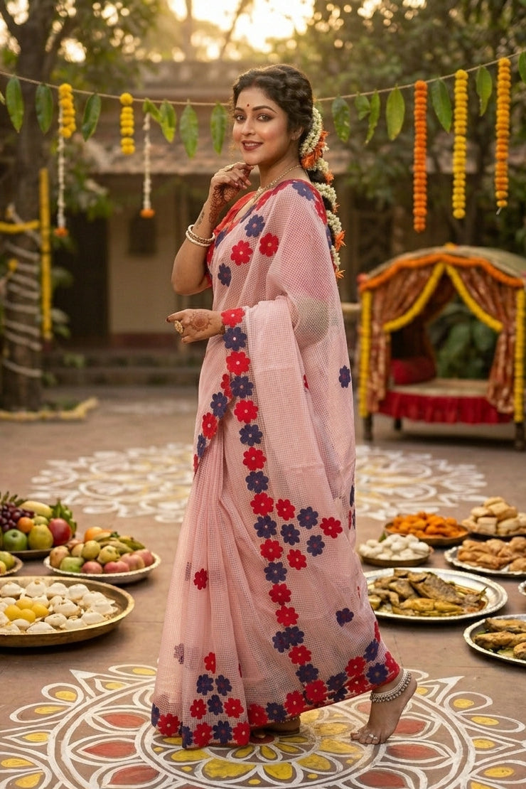Surobhilata Reshom Kota Applique Saree