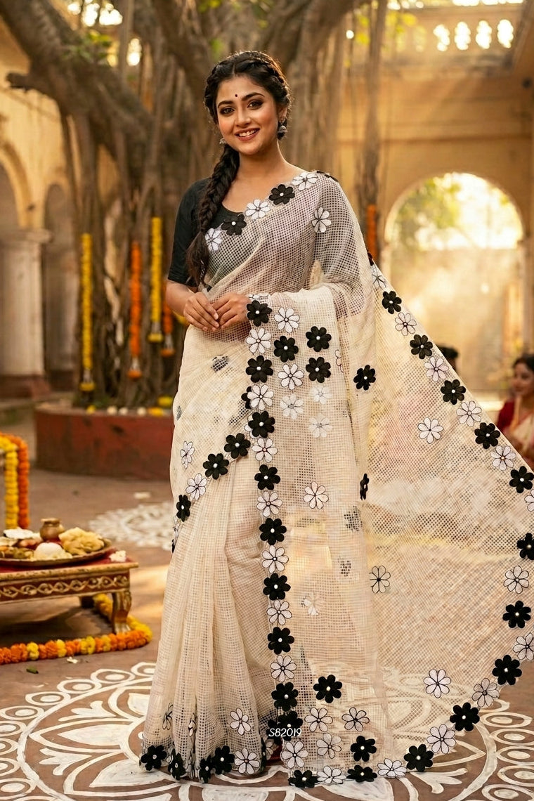 Surobhilata Reshom Kota Applique Saree