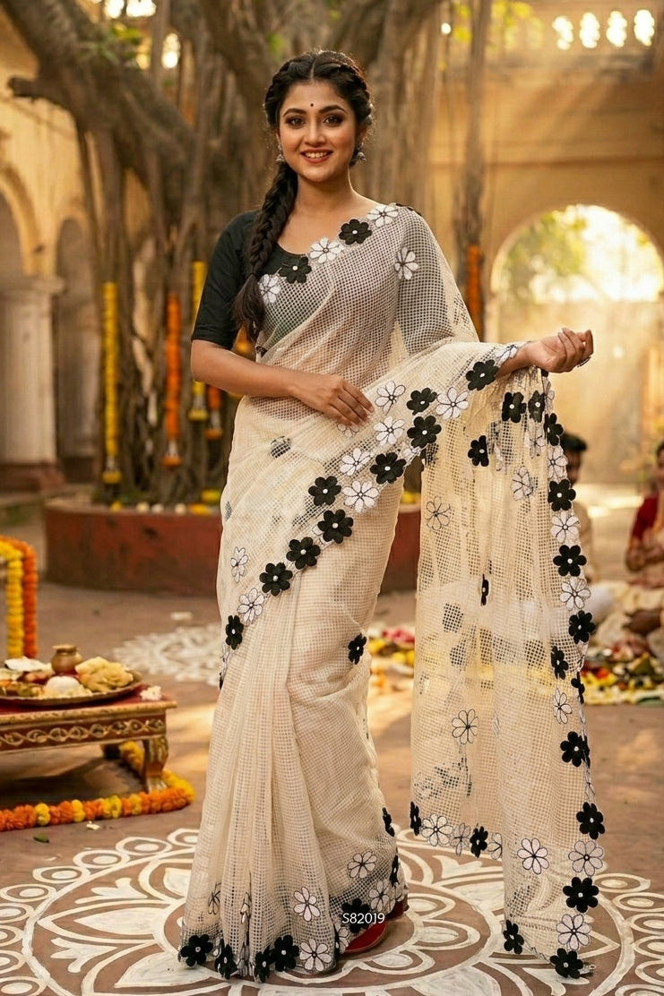 Surobhilata Reshom Kota Applique Saree