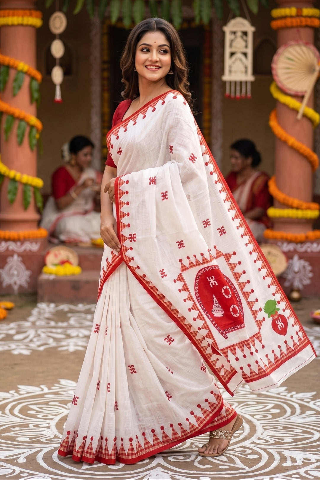 Shubhanjali Kota Applique Saree