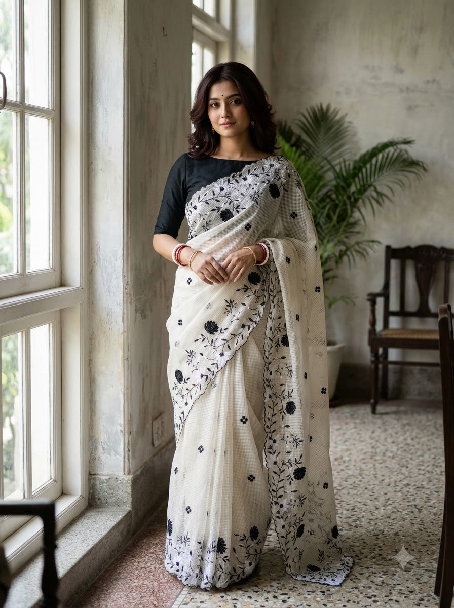 Chandramallika Kota Embroidered Saree