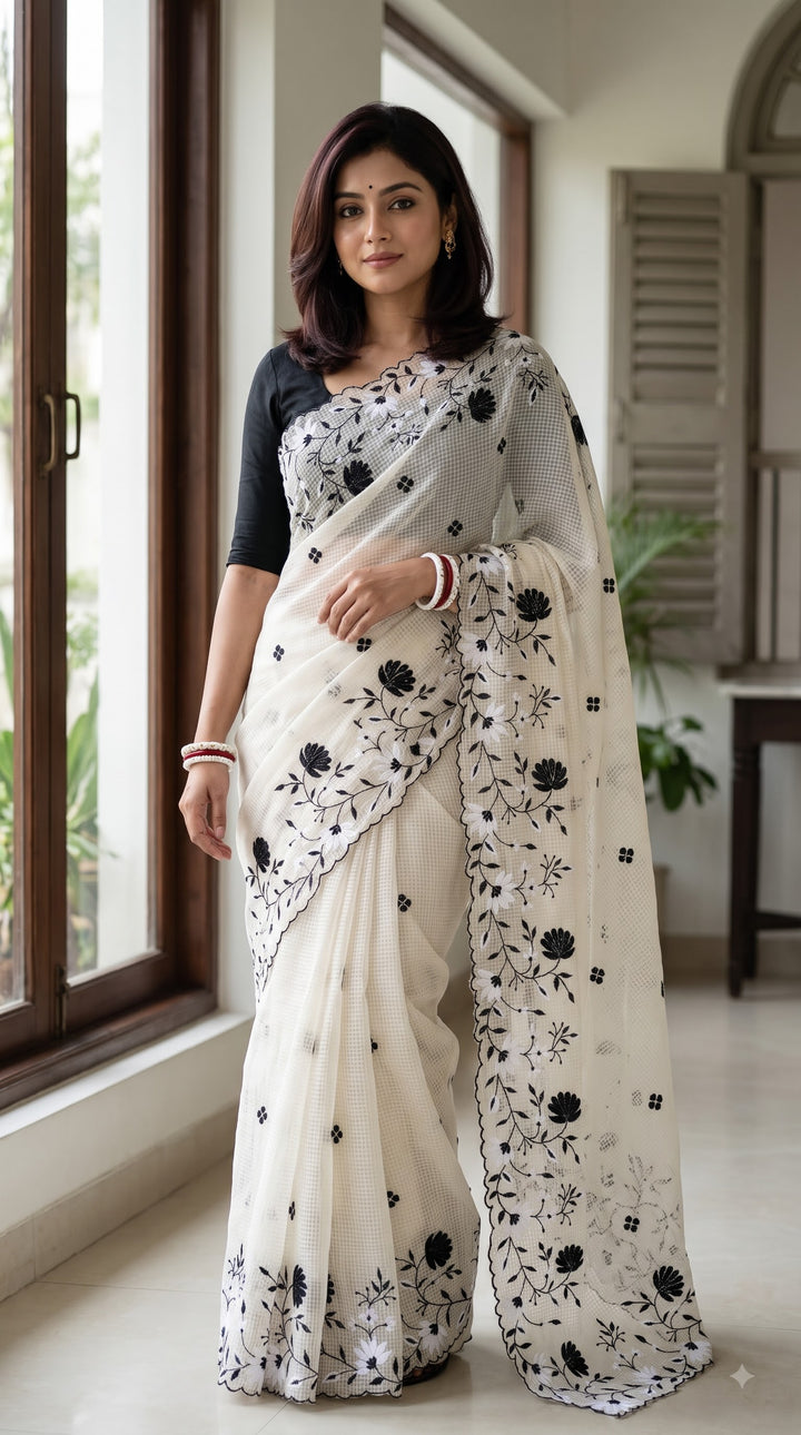 Chandramallika Kota Embroidered Saree