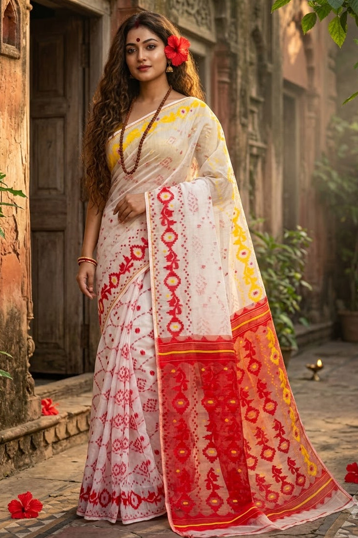 Balaka Premium Ganga Jamuna Jamdani Saree