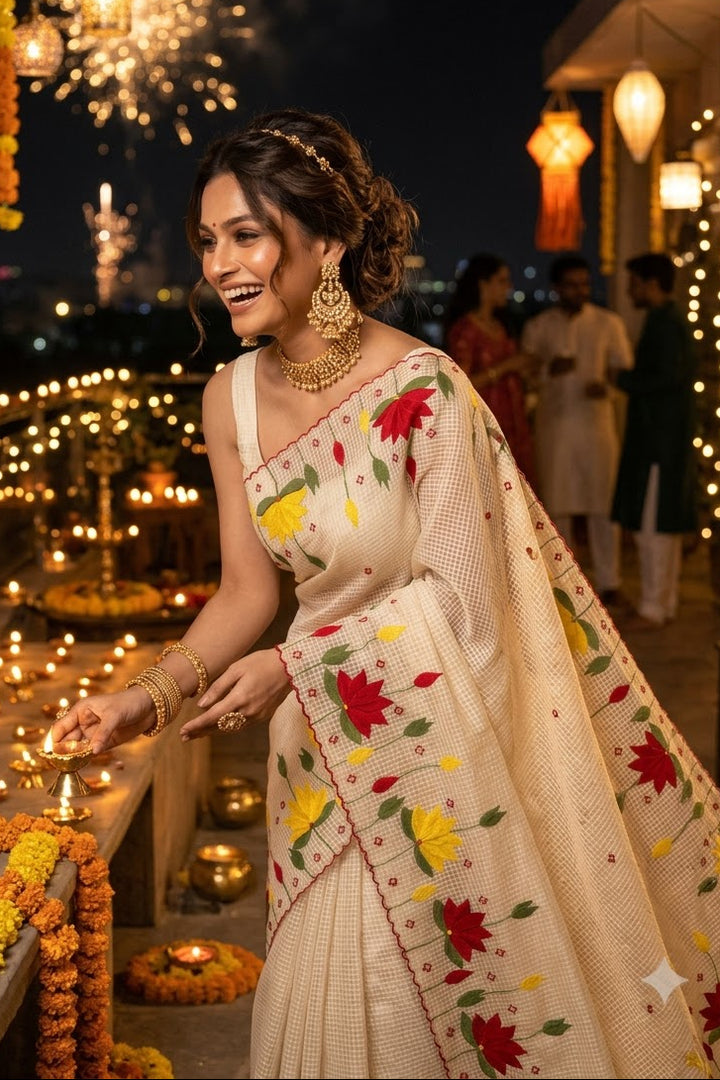 Padyo Pata Kota Applique Saree