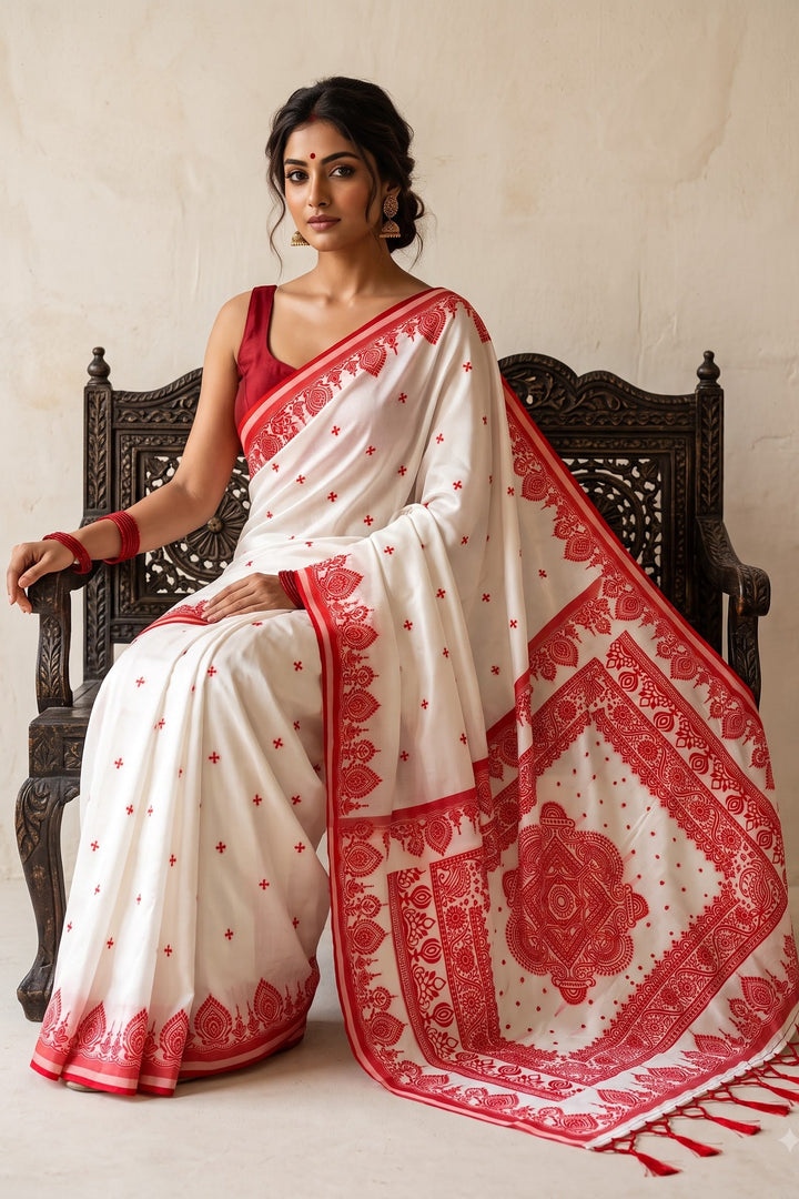 Raktim Rekha –&nbsp; Woven Soft Silk Saree