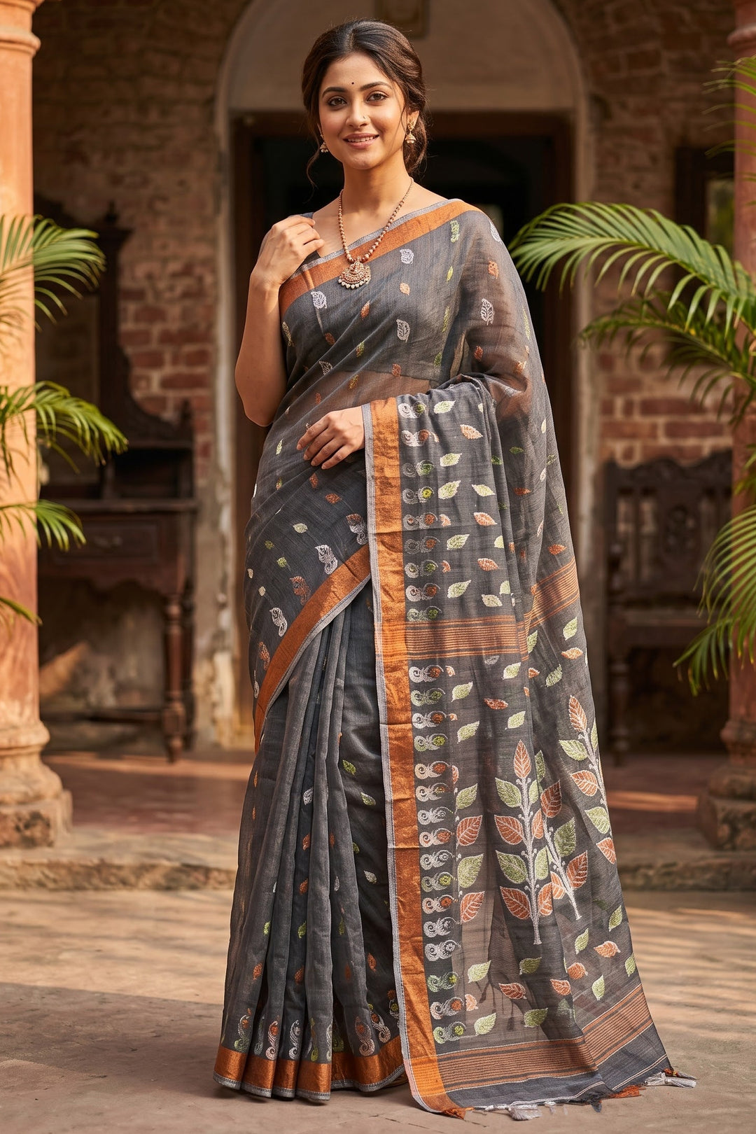 Patrachhaya - Khadi  Cotton Saree