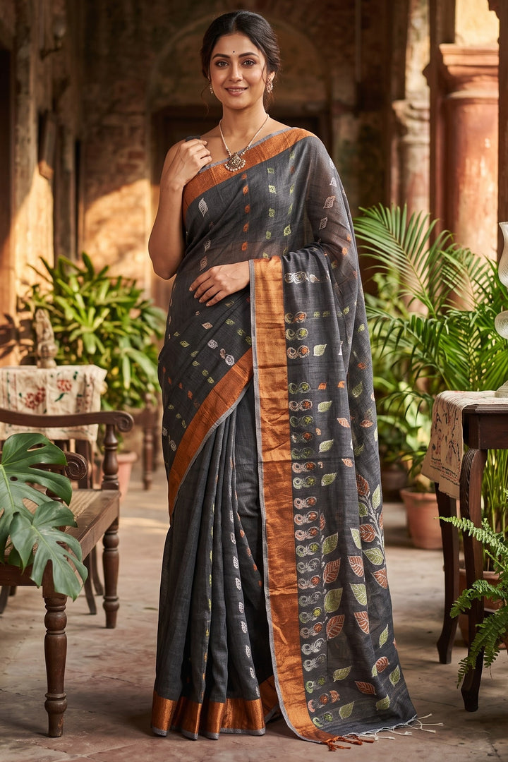Patrachhaya - Khadi  Cotton Saree