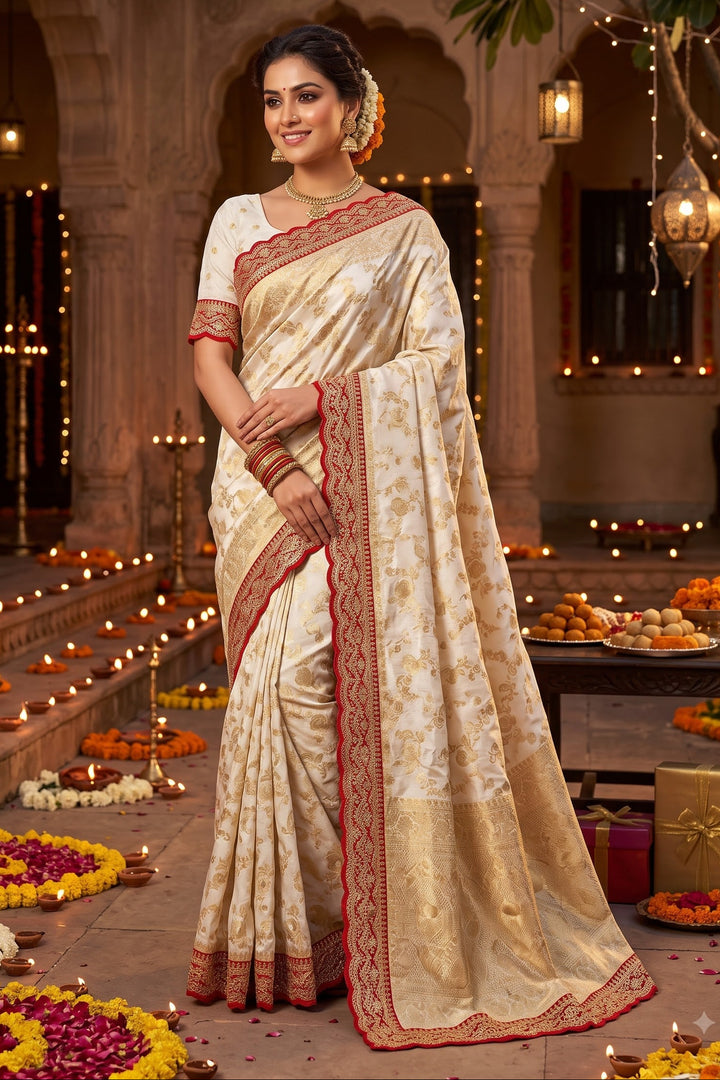 Festive Aura Khaddi Dolla Silk Saree
