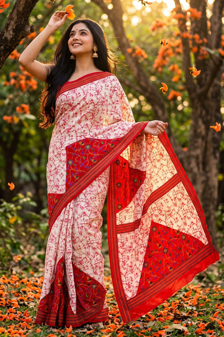 Trikon Ranga Fancy Silk Saree