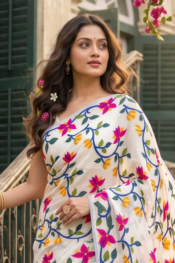 Kusumita (কুসুমিতা) Cotton Silk Saree