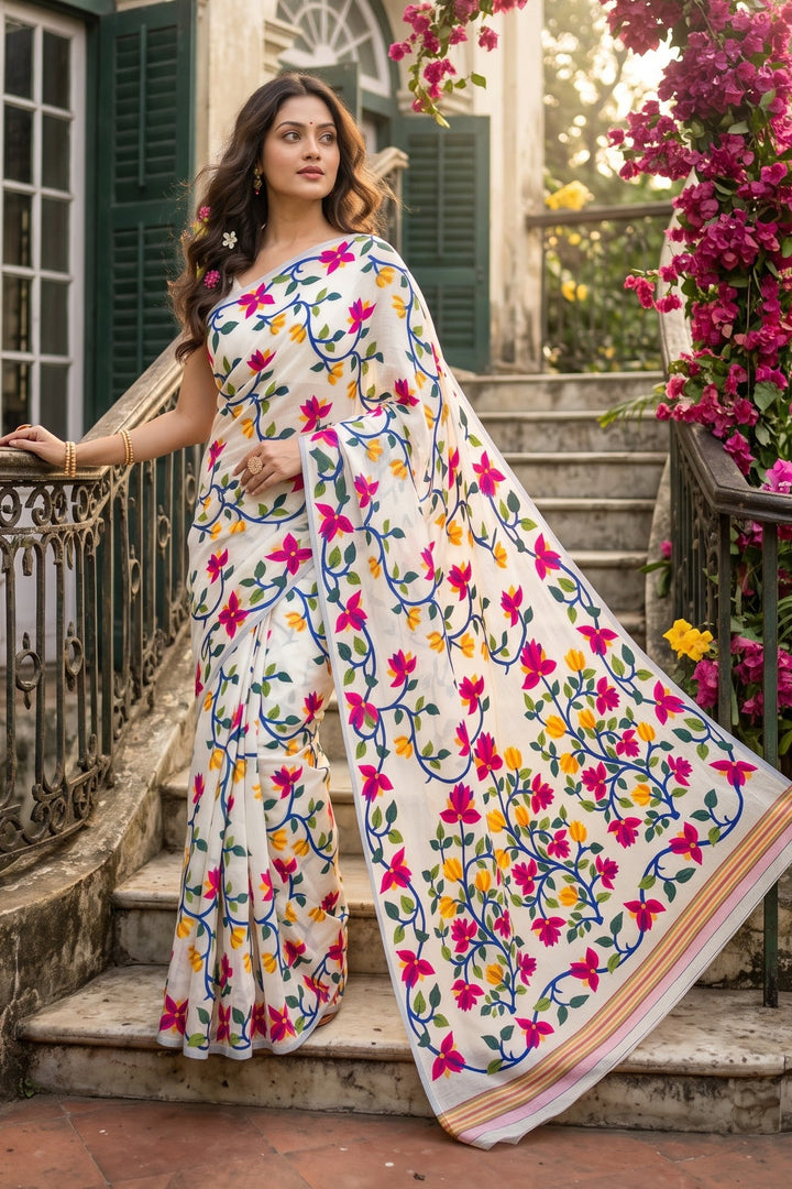 Kusumita (কুসুমিতা) Cotton Silk Saree