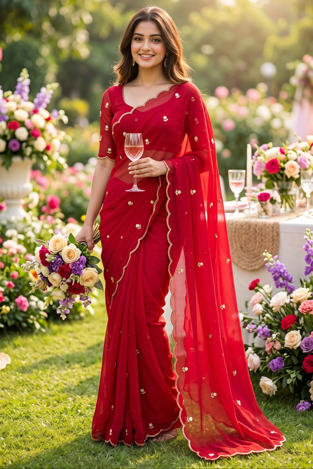 Glam Crush Rangoli Silk Saree