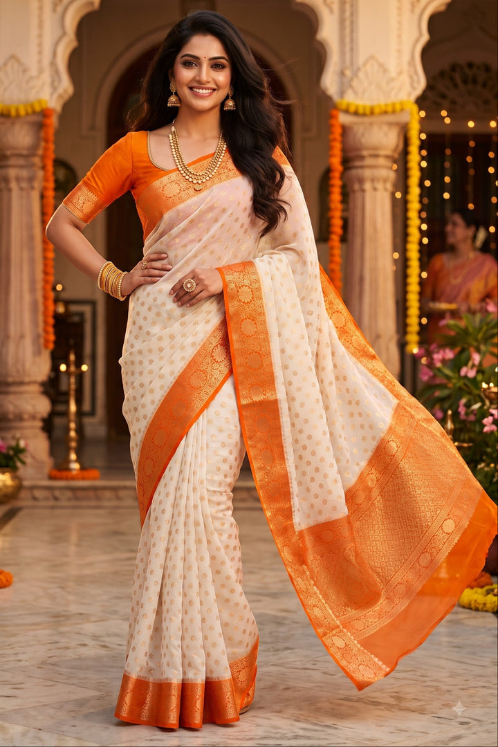 Deepavali Shringar- Banarasi Semi Georgette Soft Silk  Saree