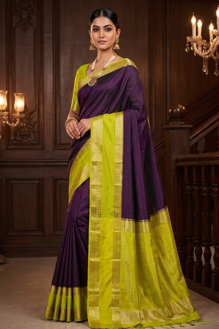 Royal Enchantress Mysore Crepe Silk ( Semi ) Saree
