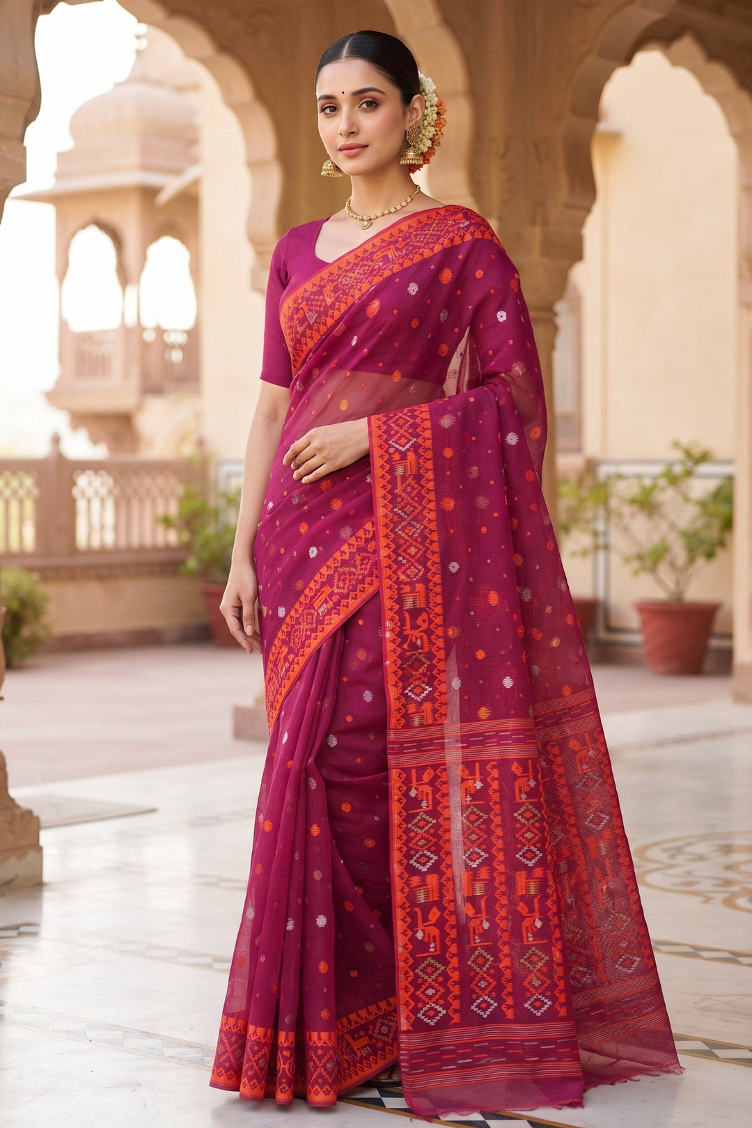 Moonloom Bengal Jamdani Saree