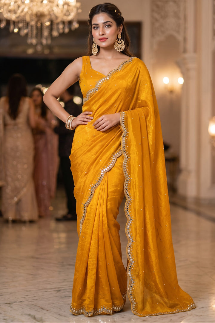 Iconic Glow Satin Silk Saree