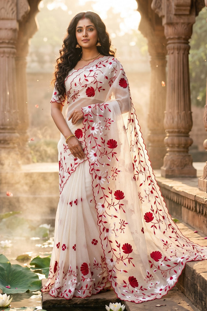 Chandramallika Kota Embroidered Saree