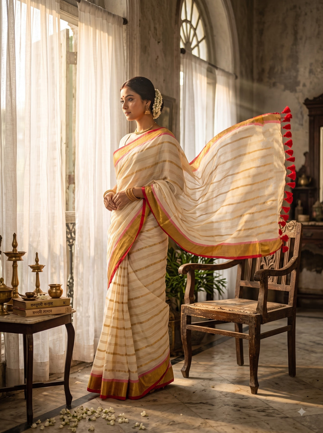 Sarvamangala Mul Cotton Saree 🌸