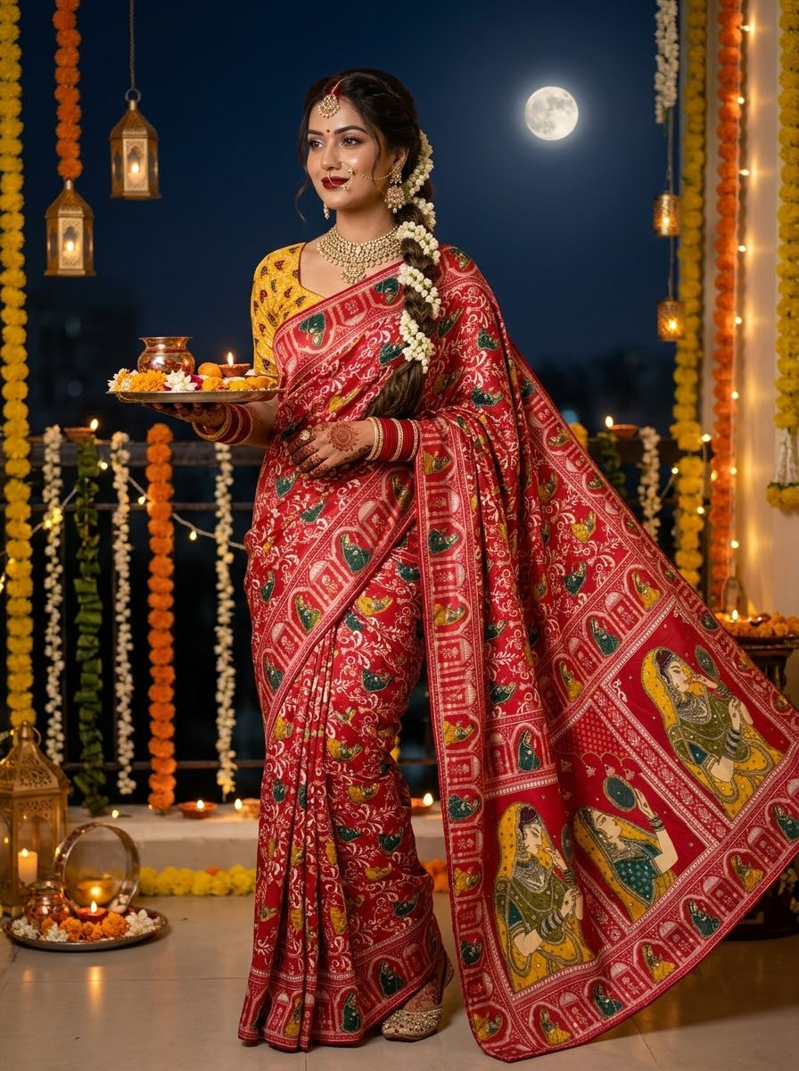 Love in Reflection - Chinnon Silk Mirrorwork Saree
