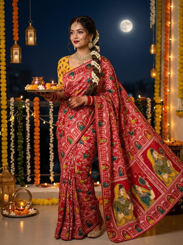 Love in Reflection - Chinnon Silk Mirrorwork Saree