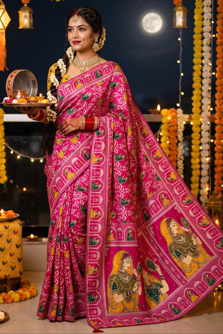 Love in Reflection - Chinnon Silk Mirrorwork Saree