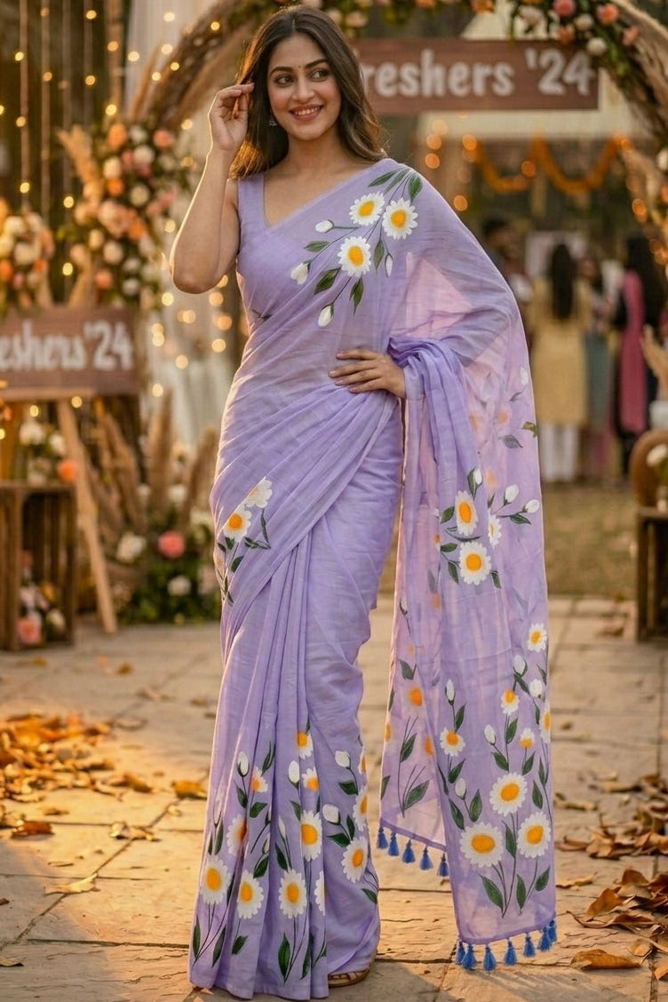 The perfect fresher's party  Mul Cotton Saree