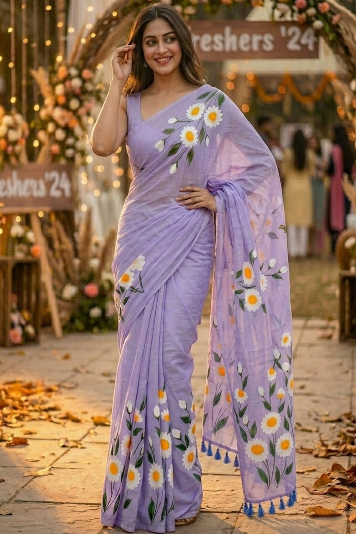 The perfect fresher's party  Mul Cotton Saree