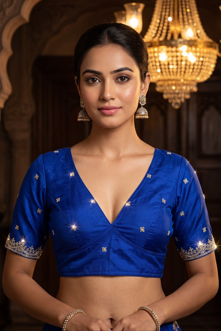 Falling For Florals Vichitra Silk Blouse
