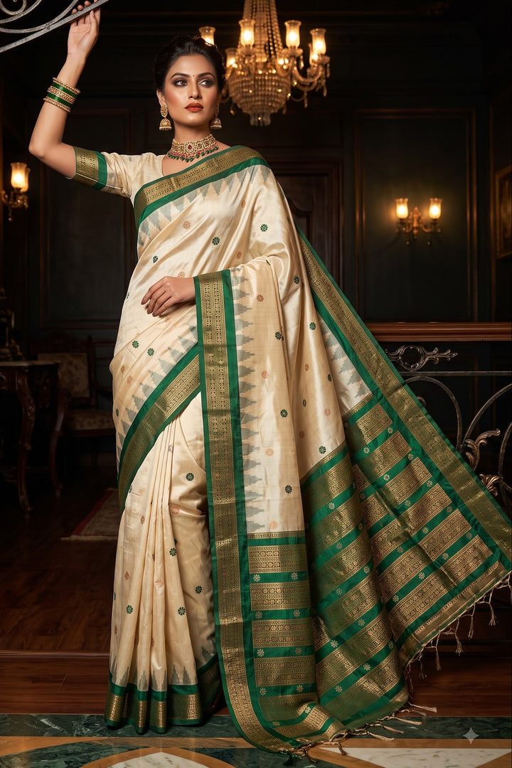 Whispers of Tradition-Ikkat Assam Tussar Silk Saree