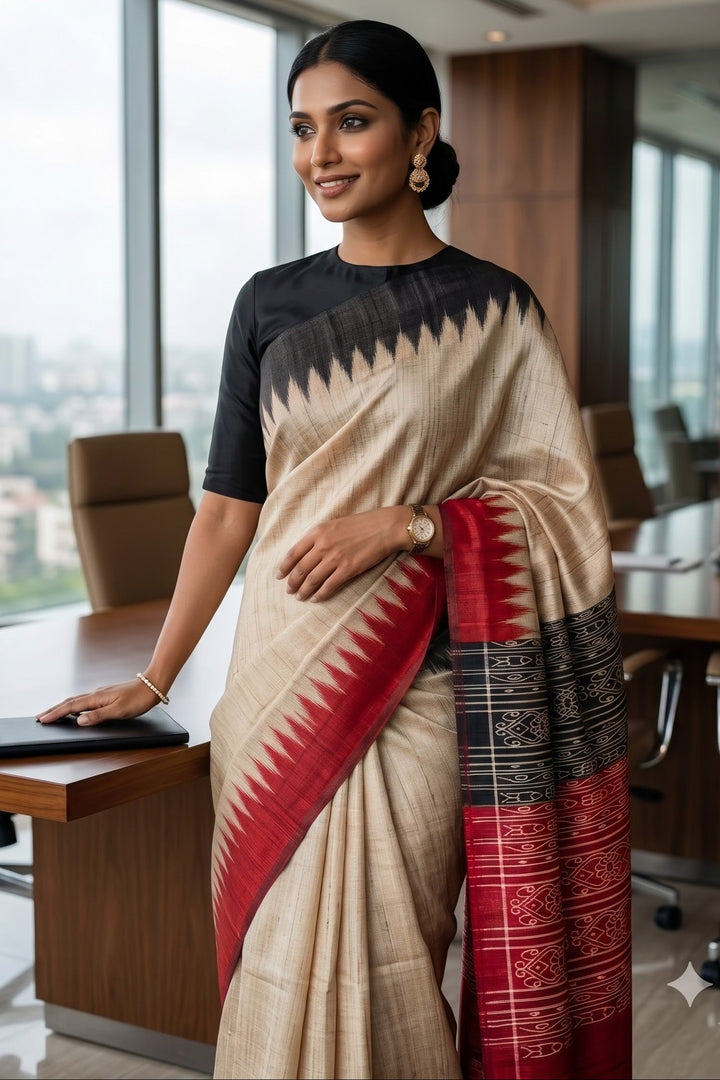 She Rules Ghicha Tussar Silk Saree
