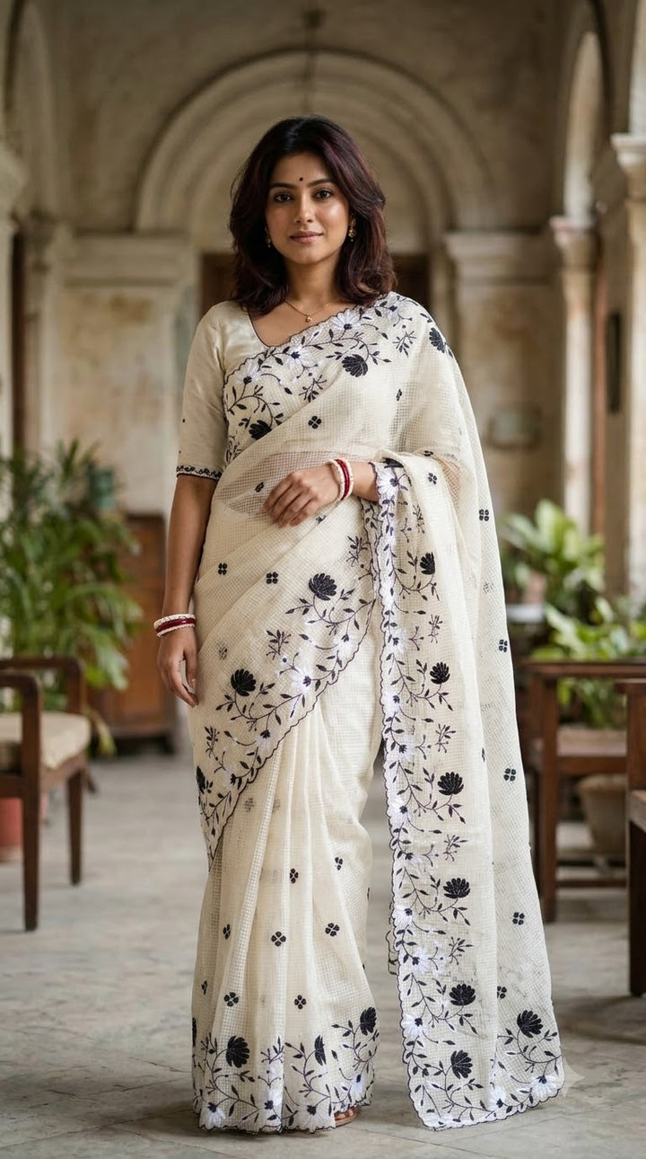 Chandramallika Kota Embroidered Saree