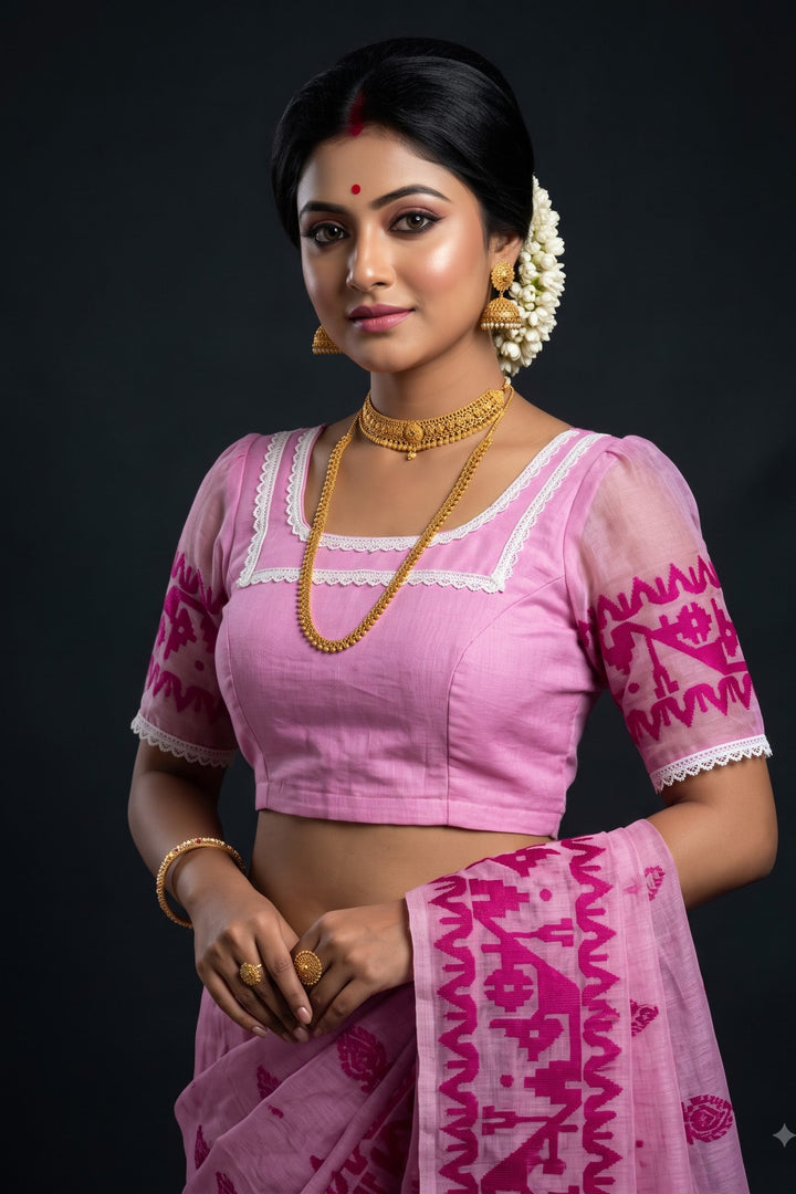 Golapi Jamdani Designer Blouse