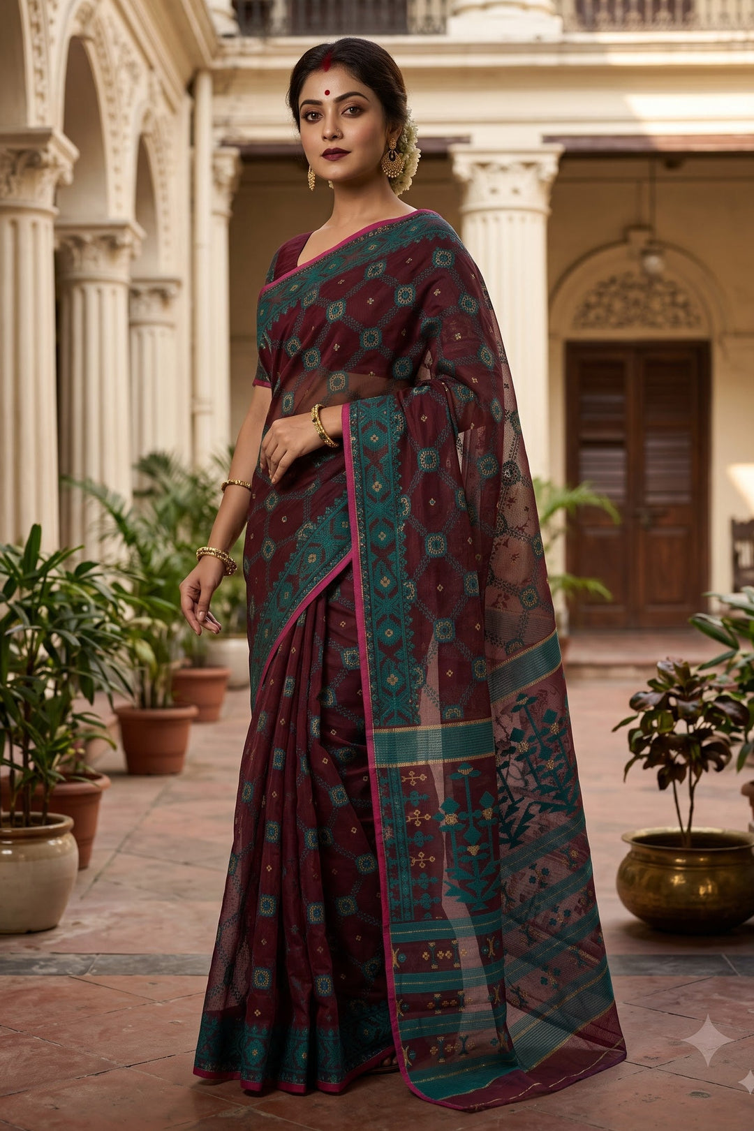 Pujar Shaj Bengal Jamdani Saree