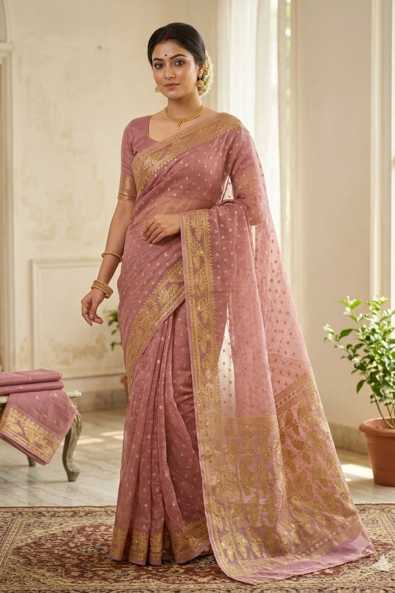 Sharod Shondhya Jamdani Saree