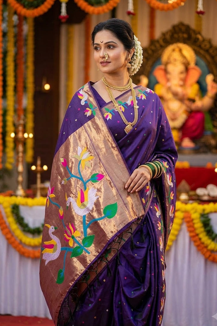 Meherika Khadi Silk Saree With Minakari Zari Border & Designer Zari Pallu