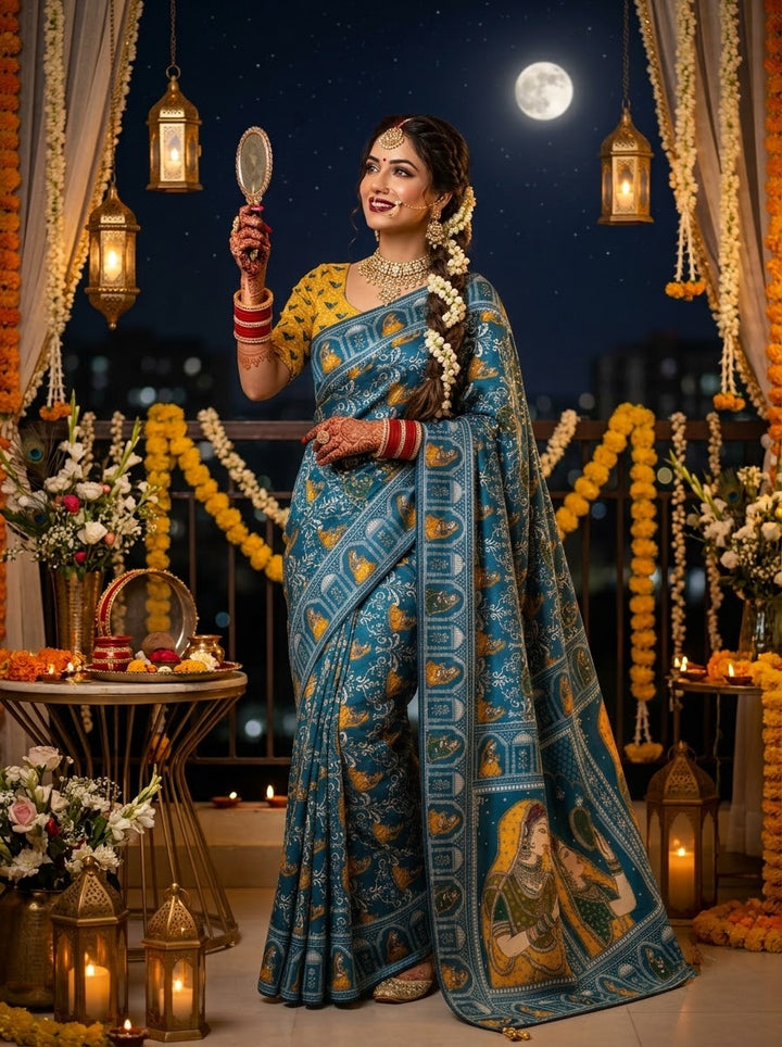 Love in Reflection - Chinnon Silk Mirrorwork Saree