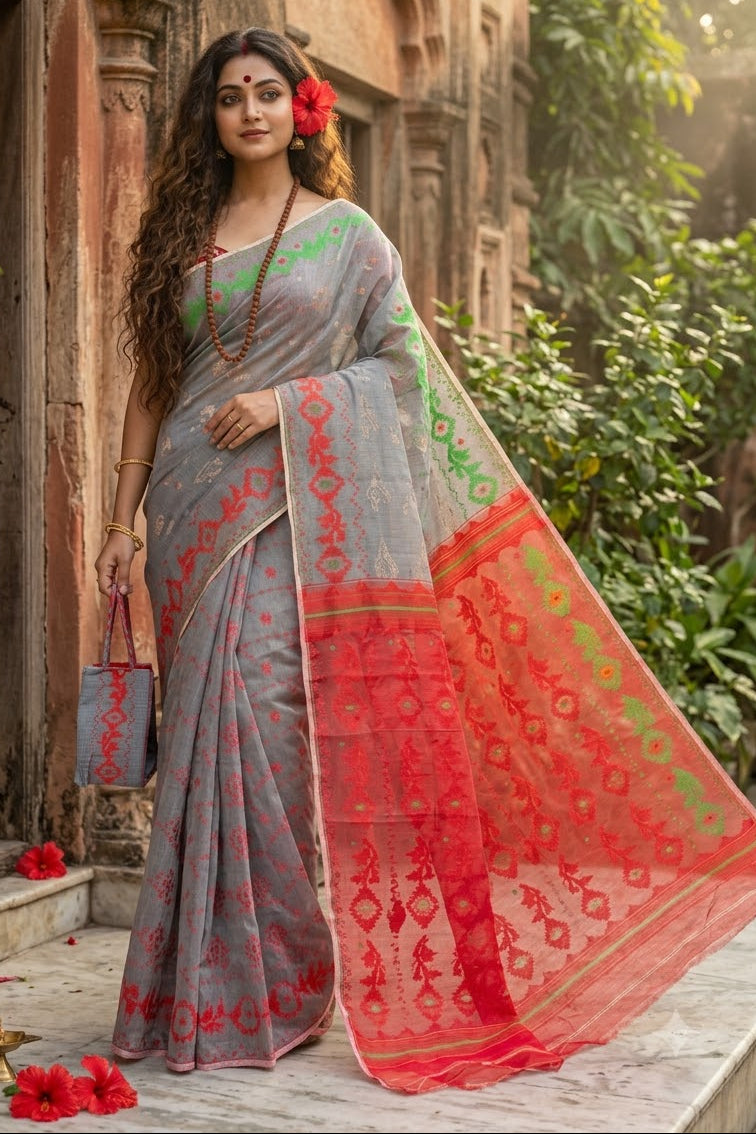 Balaka Premium Ganga Jamuna Jamdani Saree