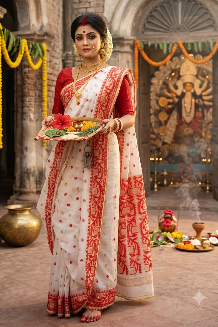 Sonar Alo  Katdana Jamdani Saree