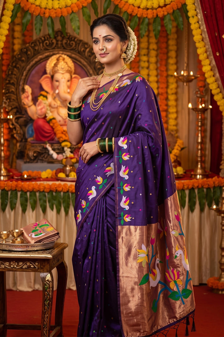 Meherika Khadi Silk Saree With Minakari Zari Border & Designer Zari Pallu