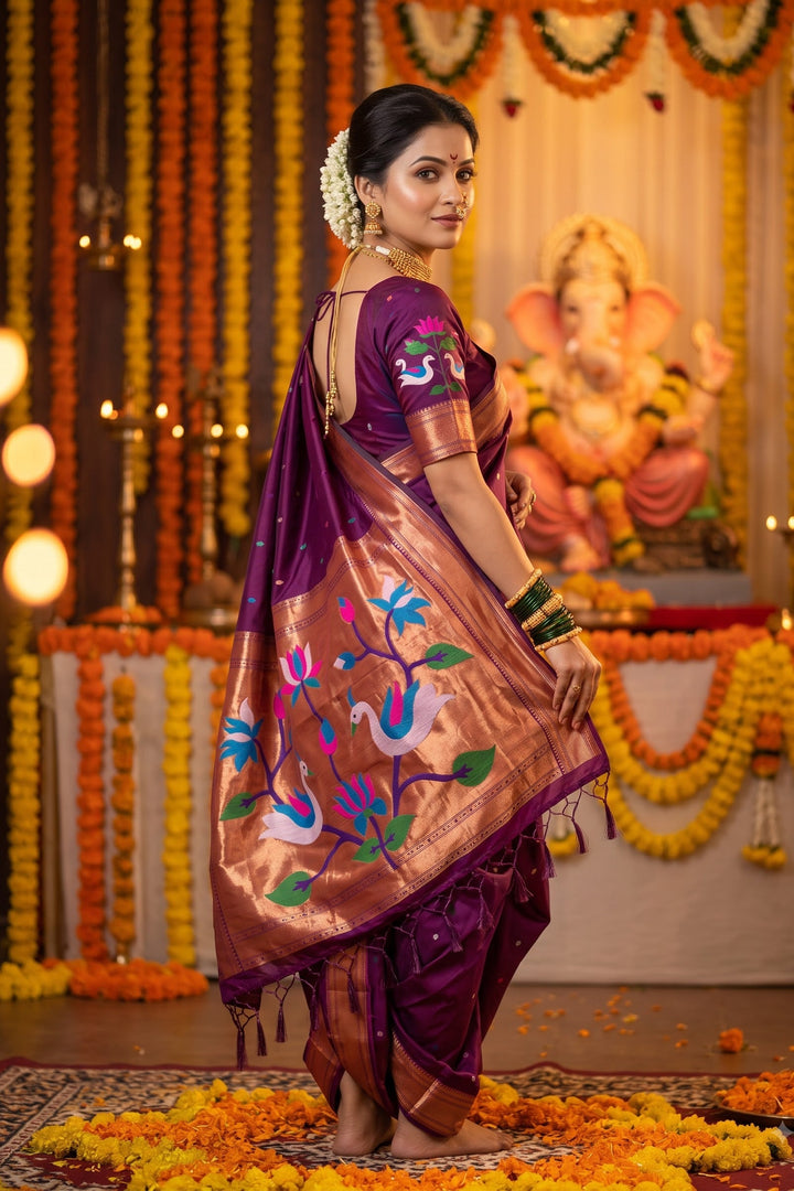 Meherika Khadi Silk Saree With Minakari Zari Border & Designer Zari Pallu