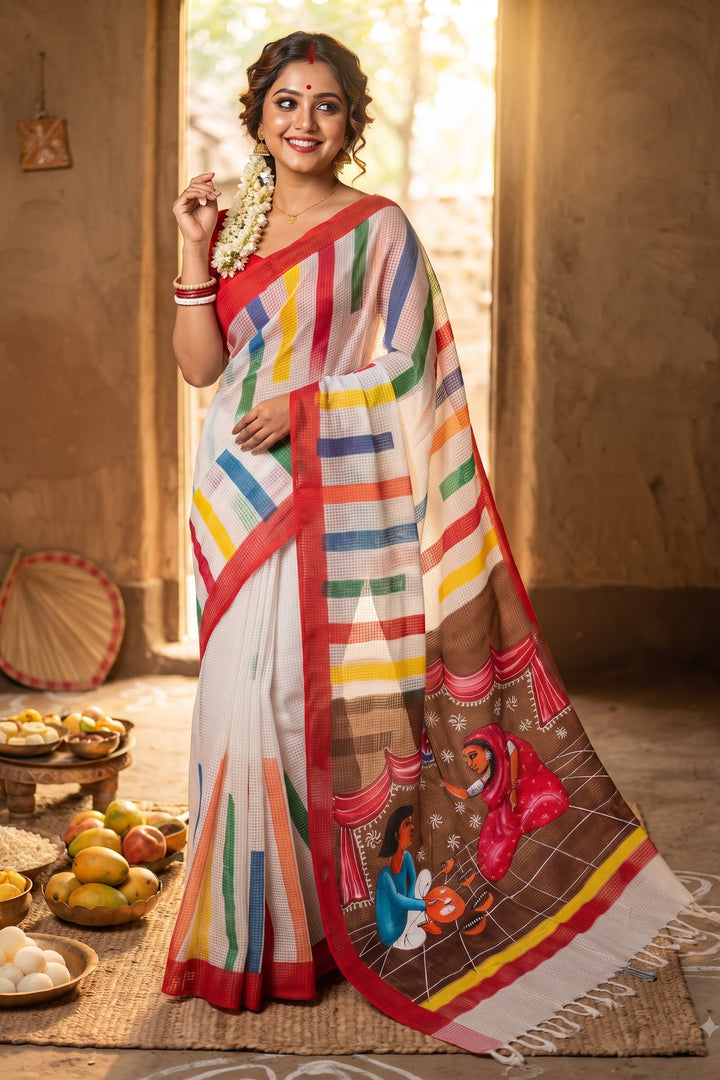 Shasthi Saaj Hand Painted Resham Kota Saree